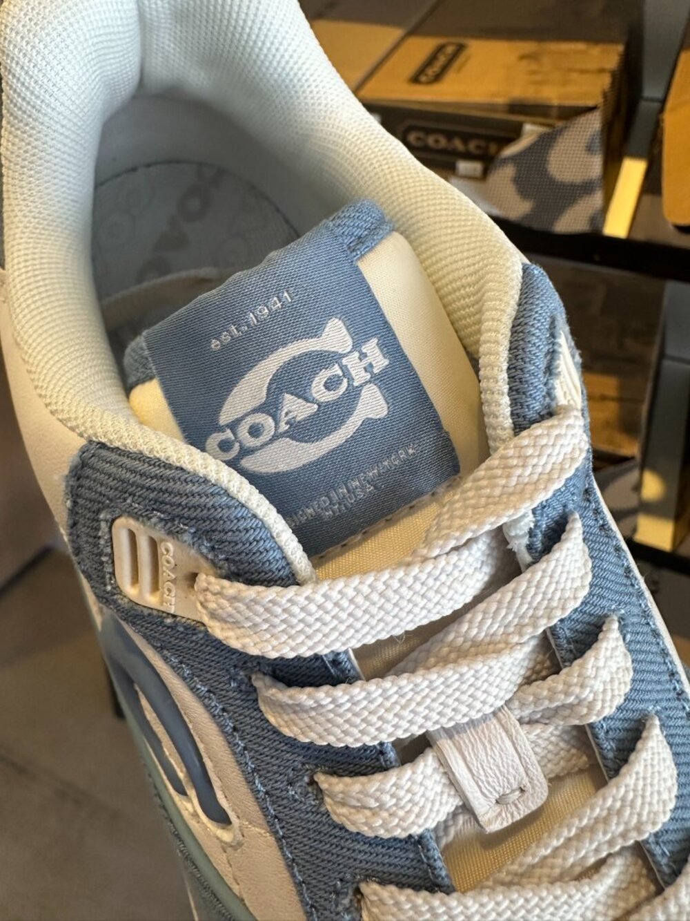 NIB! Rare! Coach CBN96 Men's Soho Sneaker In Dust Blue Size US9/ EUR42 - Picture 4 of 11